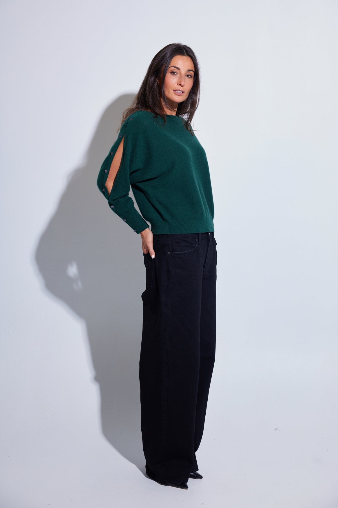 BLUEBIRD BUTTON BOAT NECK 