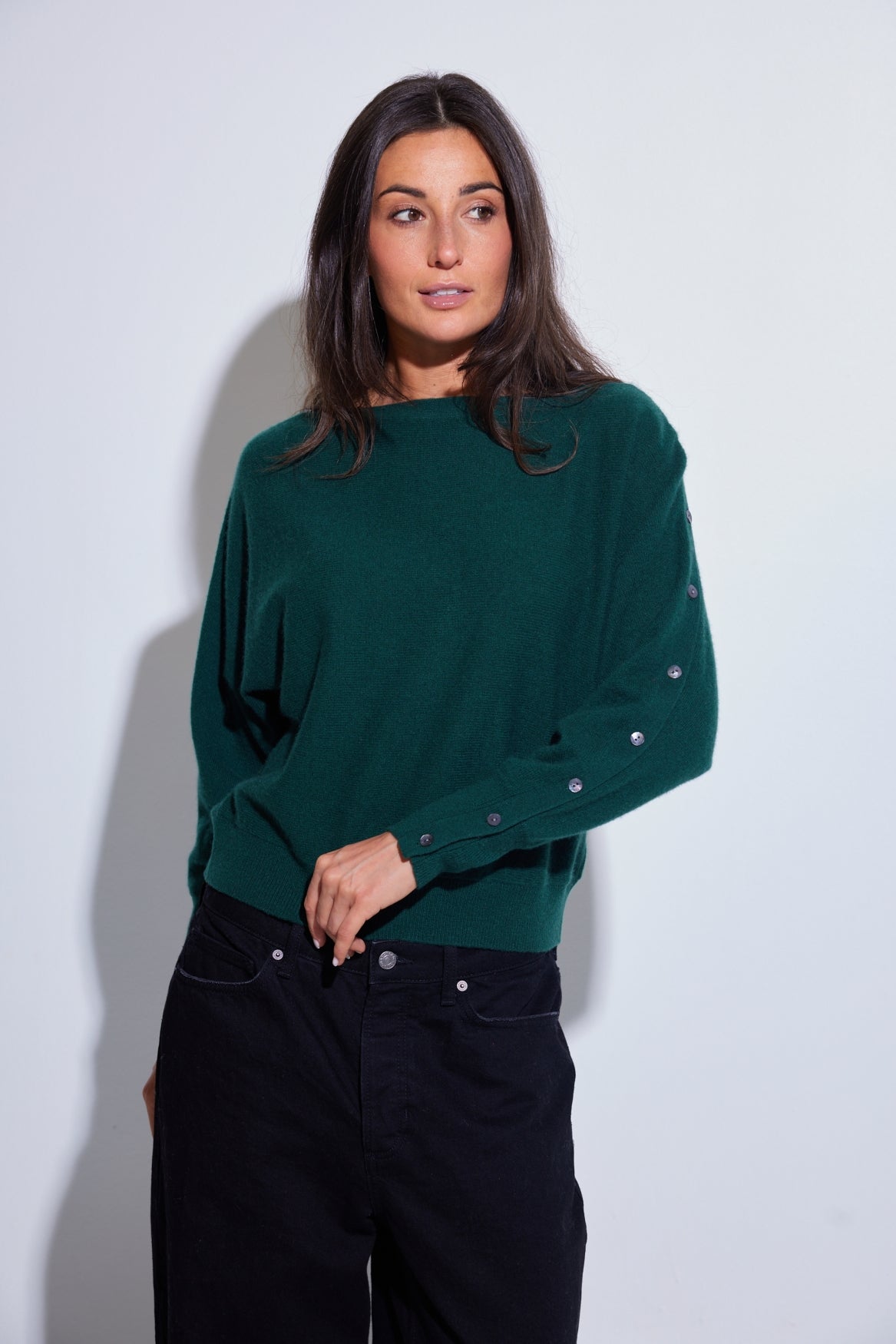 BLUEBIRD BUTTON BOAT NECK