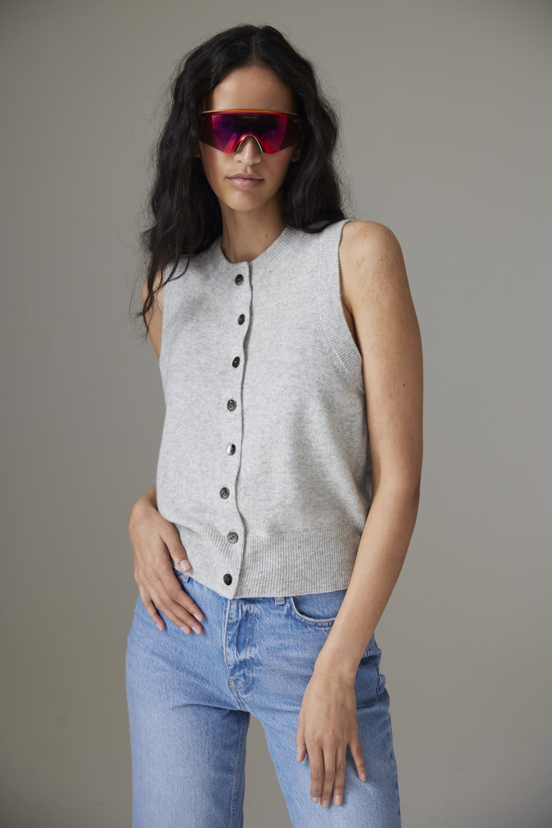 STEVIE BUTTON-UP TANK 